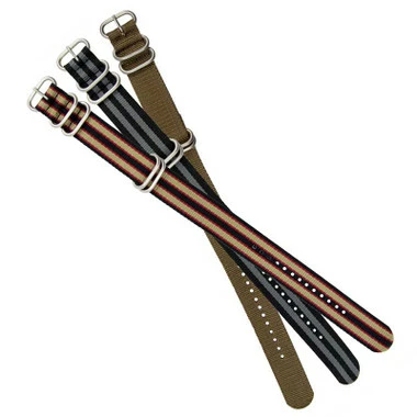 22mm Striped Nylon Watch Strap 12 Inch Length 1 22mm Striped Nylon Watch Strap 12 Inch Length