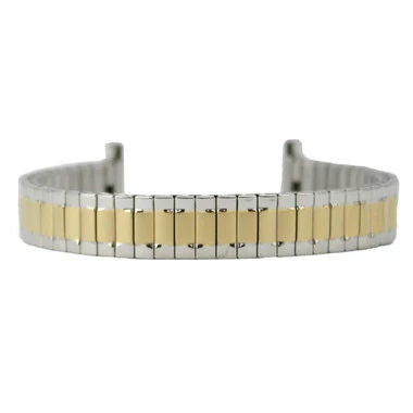 Metal Watch Band 6 To 10 Inch Length Expansion Style Two Tone Color Expandable Ends 10 To 14mm 3 Metal Watch Band 6 To 10 Inch Length Expansion Style Two Tone Color Expandable Ends 10 To 14mm - Image 3