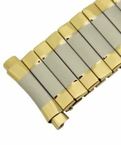 Two Tone Metal Expansion 6 1/2 To 9 Inch Length Watch Band With Curved Expandable Ends To Fit 18 To 22mm -Cheap Watch Bands Store two toned expansion 1265tcphoto2 70654.1659442730