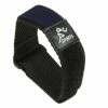 20mm Black/Blue Nylon And Leather Watch Strap Velcro® Style Sport Band 9 Inch Length