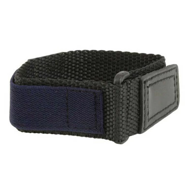 22mm Black/Blue Nylon And Leather Watch Strap Velcro® Style Sport Band 10 Inch Length 4 22mm Black/Blue Nylon And Leather Watch Strap Velcro® Style Sport Band 10 Inch Length - Image 4