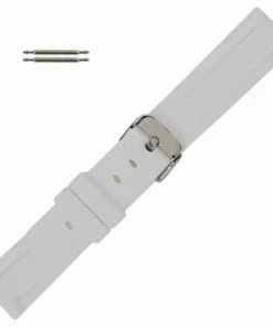 Silicone Watch Band 18mm White Sport Rubber Jelly 7 11/16 Inch Length