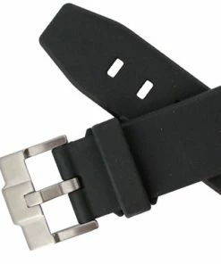 Black With White Stripe Silicone 21MM Made To Fit Rolex® Curved End Watch Band 7 Inch Length -Cheap Watch Bands Store white silicone watch band photo4 43809.1659442759