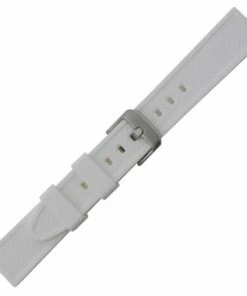 Silicone Watch Band White 22mm Sport Rubber Watch Band 7 7/8 Inch Length