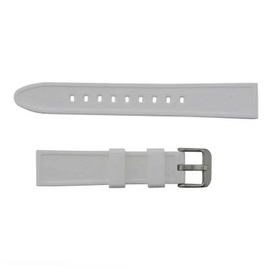 Silicone Watch Band White 18mm Sport Rubber Watch Band 7 7/8 Inch Length 2 Silicone Watch Band White 18mm Sport Rubber Watch Band 7 7/8 Inch Length - Image 2