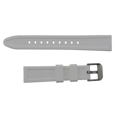 Silicone Watch Band White 18mm Sport Rubber Watch Band 7 7/8 Inch Length 3 Silicone Watch Band White 18mm Sport Rubber Watch Band 7 7/8 Inch Length - Image 3