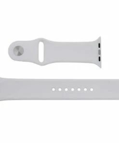 White Silicone Watch Band Made To Fit 42mm Apple® Watch -Cheap Watch Bands Store white silicone appleband 5049 42photo3 29537.1659986019
