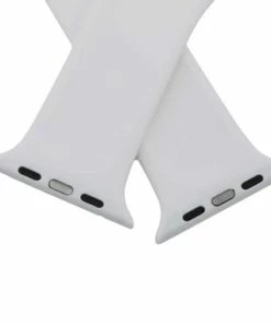 White Silicone Watch Band Made To Fit 42mm Apple® Watch -Cheap Watch Bands Store white silicone appleband 5049 42photo4 94183.1659986019