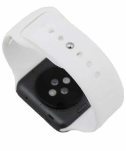 White Silicone Watch Band Made To Fit 42mm Apple® Watch -Cheap Watch Bands Store white silicone appleband 5049 42photo6 40082.1659986019