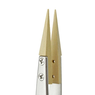 Bergeon #3 Nonmagnetic Stainless Steel Tweezer With Wood Tips 3 Bergeon #3 Nonmagnetic Stainless Steel Tweezer With Wood Tips - Image 3