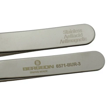 Bergeon #3 Nonmagnetic Stainless Steel Tweezer With Wood Tips 4 Bergeon #3 Nonmagnetic Stainless Steel Tweezer With Wood Tips - Image 4