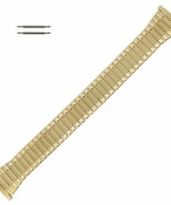 Oyster Style Expansion Tapered Metal Watch Band Gold Tone 16 To 22mm Expandable Ends 6 3/8 To 9 Inch Length