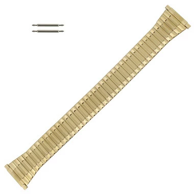 Oyster Style Expansion Tapered Metal Watch Band Gold Tone 16 To 22mm Expandable Ends 6 3/8 To 9 Inch Length 1 Oyster Style Expansion Tapered Metal Watch Band Gold Tone 16 To 22mm Expandable Ends 6 3/8 To 9 Inch Length