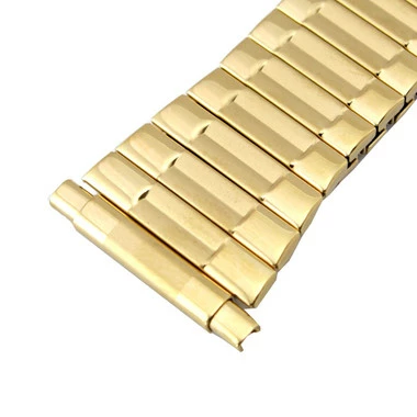 Oyster Style Expansion Tapered Metal Watch Band Gold Tone 16 To 22mm Expandable Ends 6 3/8 To 9 Inch Length 2 Oyster Style Expansion Tapered Metal Watch Band Gold Tone 16 To 22mm Expandable Ends 6 3/8 To 9 Inch Length - Image 2