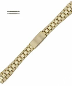 Hadley Roma 6 1/2 Inch Length Watch Band Gold Toned Metal Expandable Ends 10 To 14mm