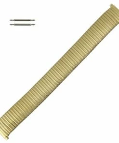Yellow Gold Tone Metal Watch Band 6 3/4 To 12 Inch Long Length Expandable Ends Fit 16 To 22mm