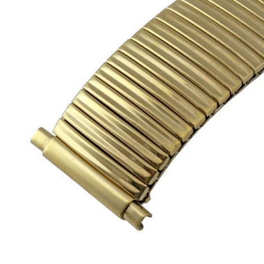 Yellow Gold Tone Metal Watch Band 6 3/4 To 12 Inch Long Length Expandable Ends Fit 16 To 22mm 2 Yellow Gold Tone Metal Watch Band 6 3/4 To 12 Inch Long Length Expandable Ends Fit 16 To 22mm - Image 2
